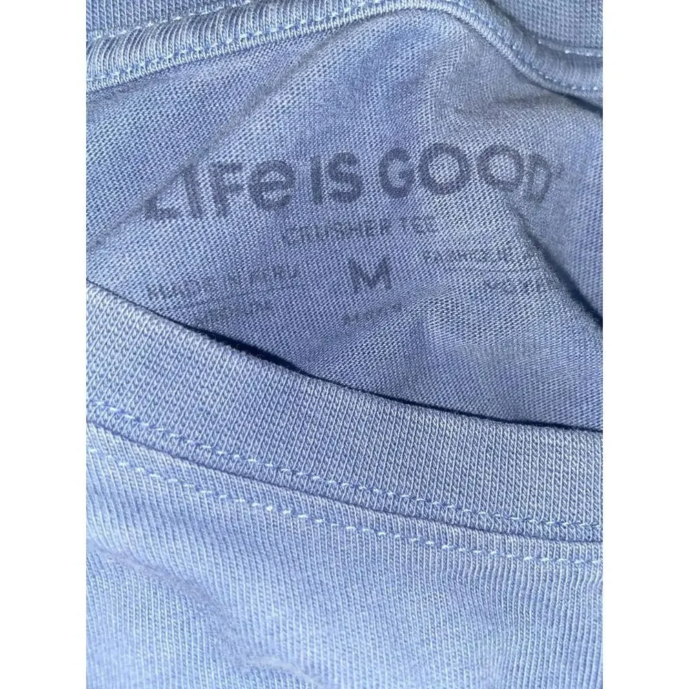 Life Is Good T Shirt M Work From Home Pants Optional S/S Dog XXL Blue Crew Neck - Picture 10 of 10